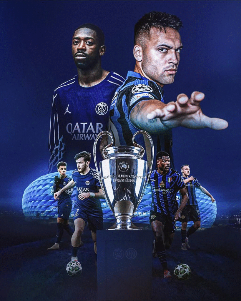 Poster of the final of the champions leahue final between PSG and Inter Milan